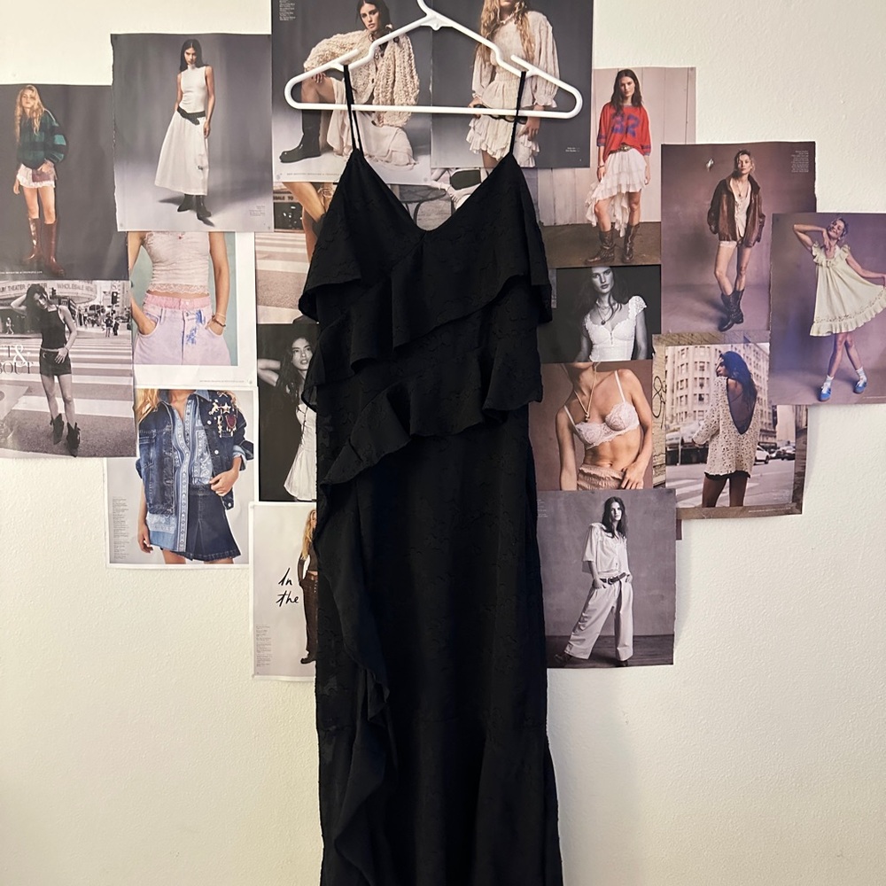 Elegant Black Ruffle Dress
